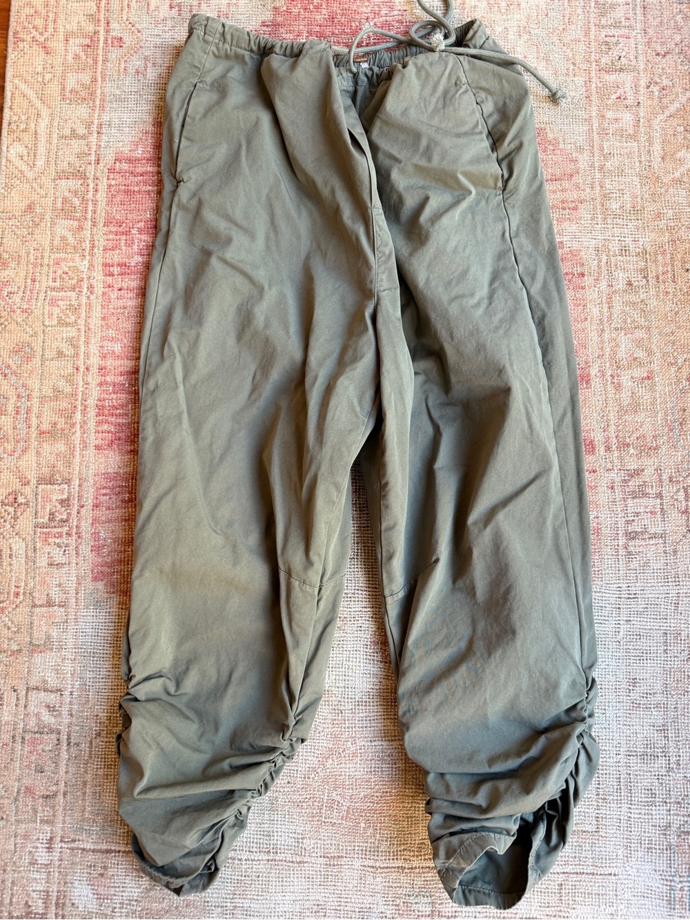 Free People Olive Drawstring Ruched Hem Joggers